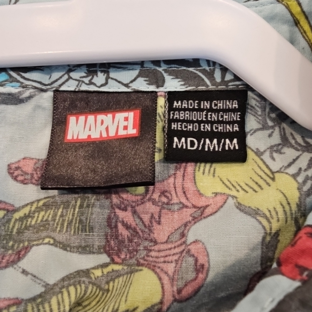 Marvel Heroes Patterned Men's Button Down Shirt, … - image 3